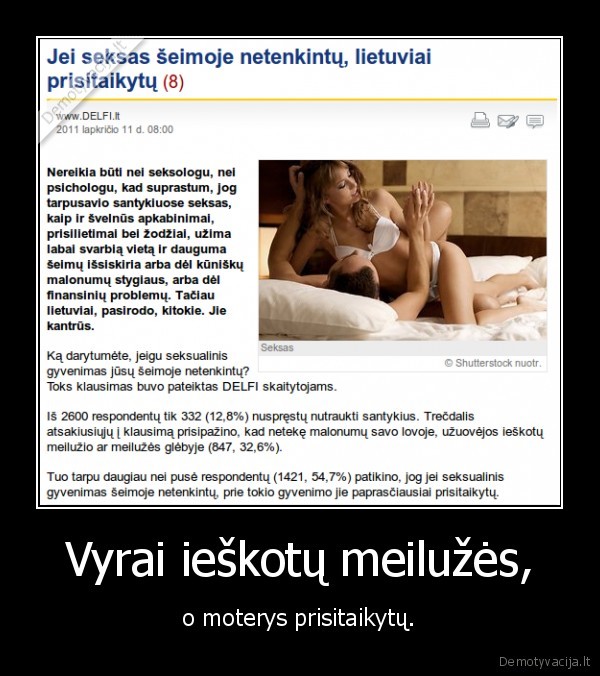 Vyrai ieškotų meilužės,