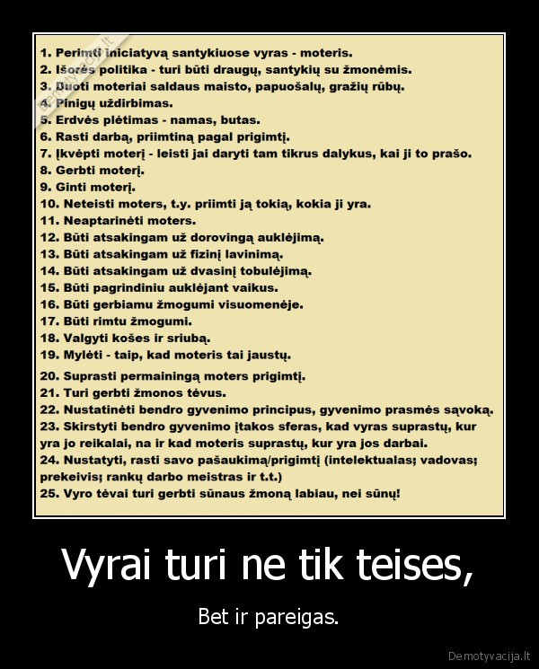 Vyrai turi ne tik teises,