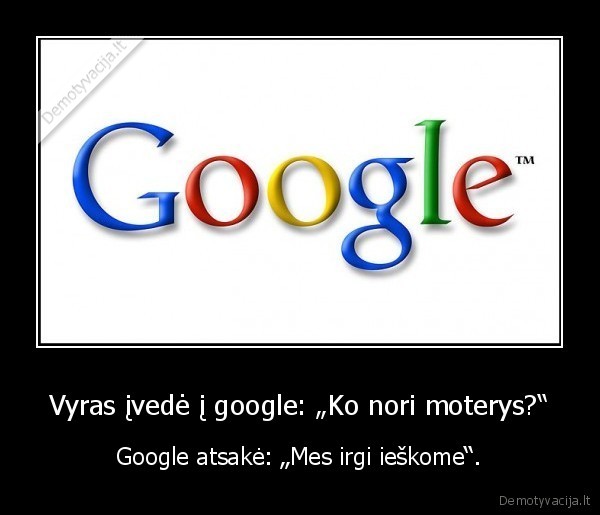 Vyras įvedė į google: „Ko nori moterys?“