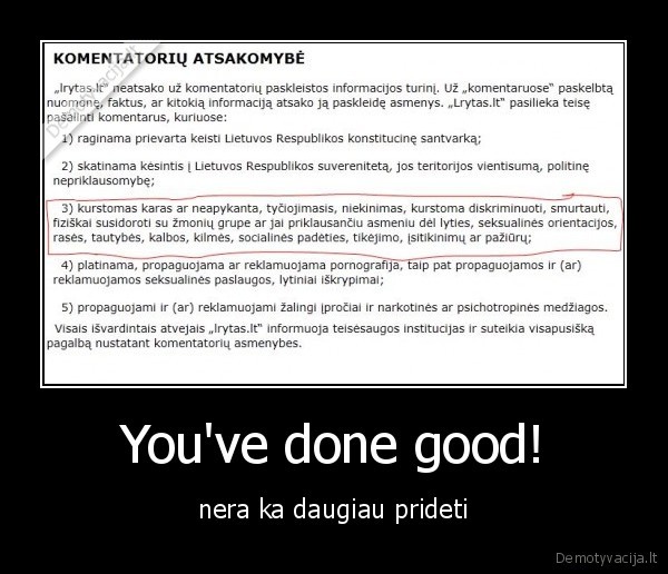 You've done good!