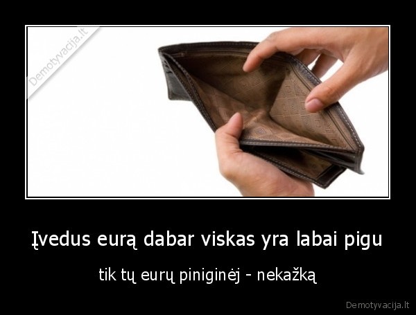 Įvedus eurą dabar viskas yra labai pigu