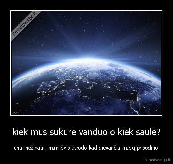 kiek mus sukūrė vanduo o kiek saulė?
