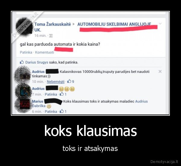 koks klausimas