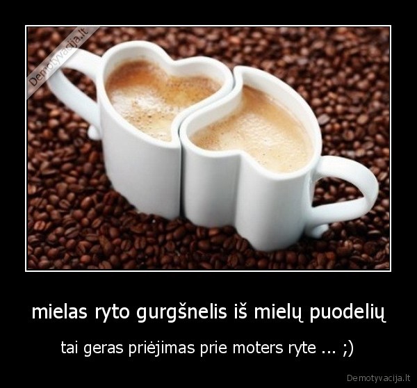 mielas ryto gurgšnelis iš mielų puodelių