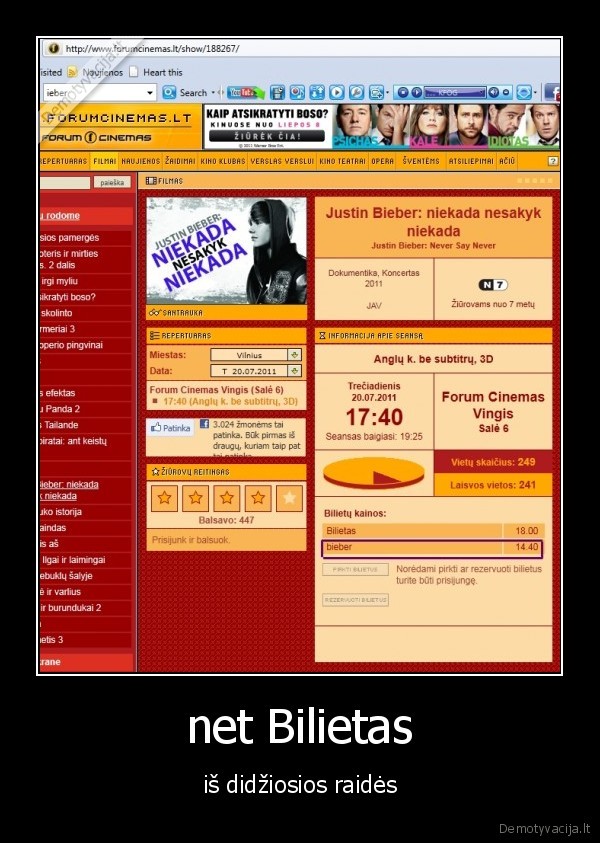 pirkit, bieber, jis, pigesnis, nei, bilietas, i, filma