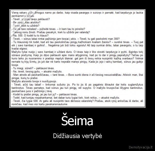 seima,vertybes