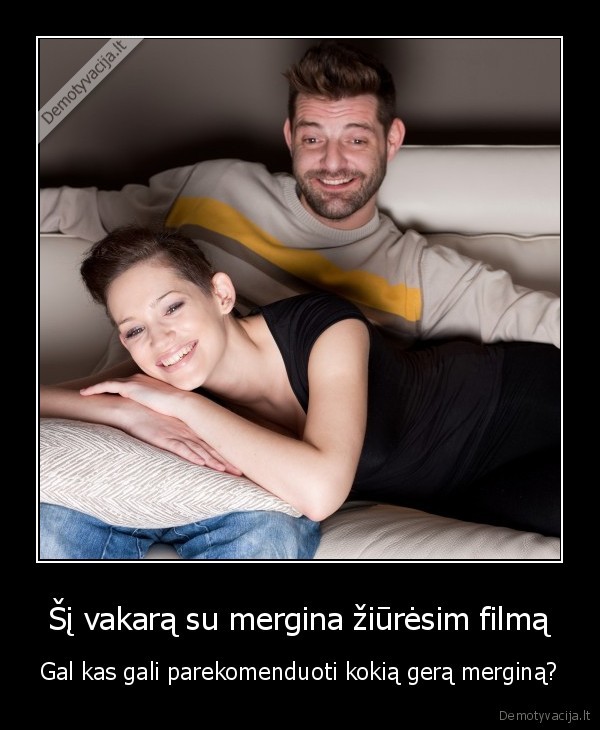 skelbimas,filmo, ziurejimas, su, mergina