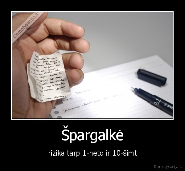 spargalke,rizika,pazymys,pamoka,paskaita,nusirasineti