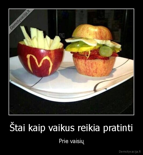 vaisiai,vaikai,obuoliai,mcdonalds