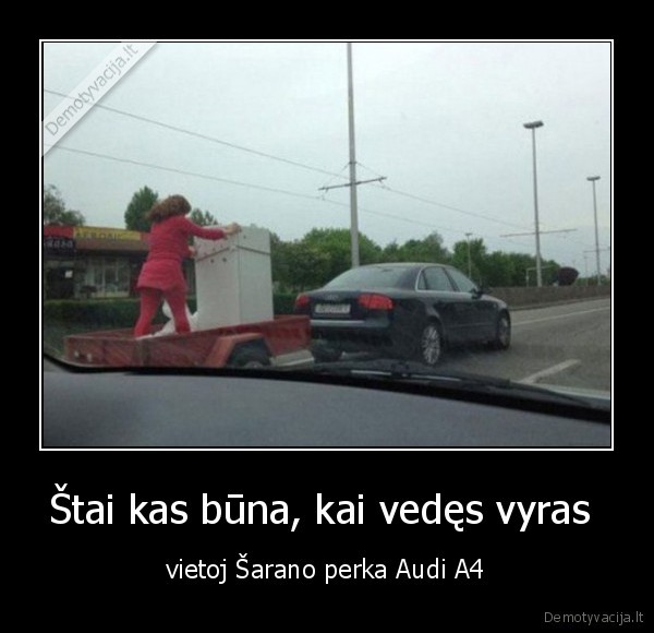 saranas,audi, a4,zmona,saldytuvas