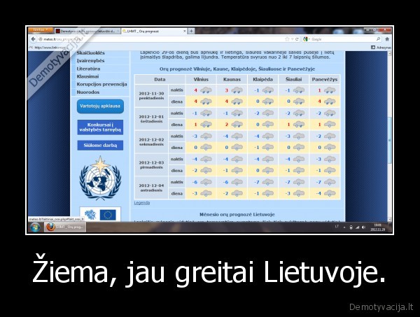 Žiema, jau greitai Lietuvoje.