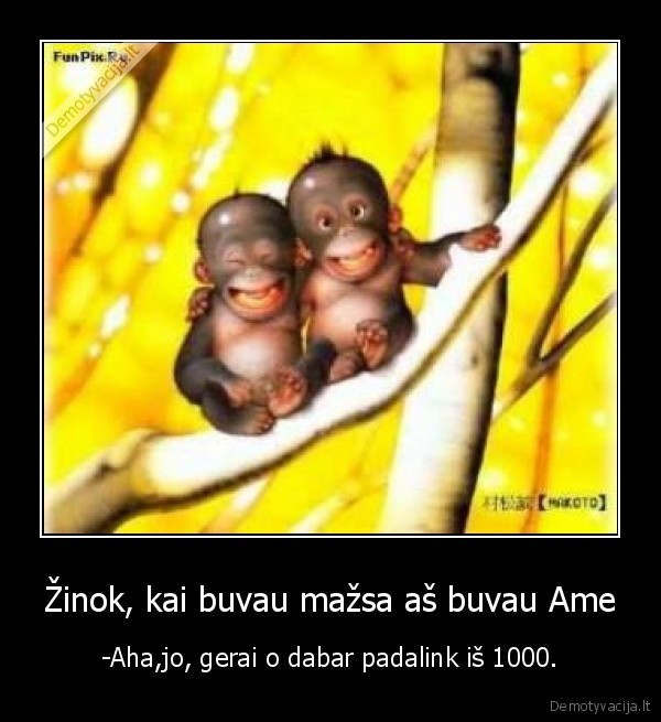 Žinok, kai buvau mažsa aš buvau Ame