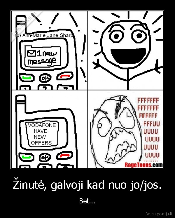 Žinutė, galvoji kad nuo jo/jos.