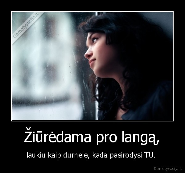 Žiūrėdama pro langą,