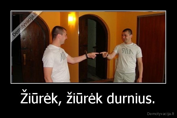 Žiūrėk, žiūrėk durnius.