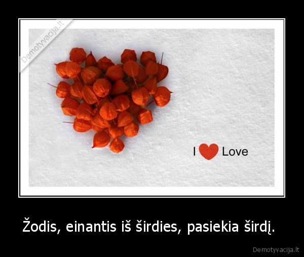 Žodis, einantis iš širdies, pasiekia širdį. 