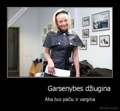                   Garsenybes džiugina -               Aha tuo pačiu ir vargina