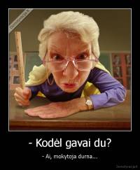 - Kodėl gavai du? - - Ai, mokytoja durna...