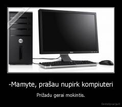 -Mamyte, prašau nupirk kompiuteri - Prižadu gerai mokintis.