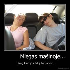          Miegas mašinoje... -   Daug kam yra tekę tai patirti...