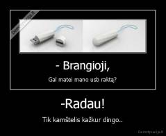-Radau! - Tik kamštelis kažkur dingo..