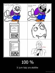 100 % - Ir jum taip yra atsitike
