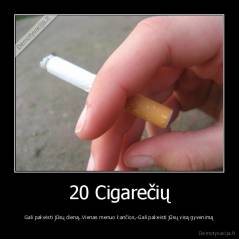 20 Cigarečių - Gali pakeisti jūsų dieną..Vienas menuo kančios,-Gali pakeisti jūsų visą gyvenimą