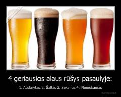 4 geriausios alaus rūšys pasaulyje: - 1. Atidarytas 2. Šaltas 3. Sekantis 4. Nemokamas