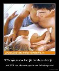 90% vyru mano, kad jie nuostabus lovoje... - ..nes 90% vyru nieko nenutuokia apie dirbtini orgazma!