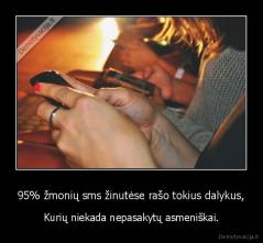 95% žmonių sms žinutėse rašo tokius dalykus, - Kurių niekada nepasakytų asmeniškai.