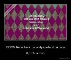 99,99% Nepatikės ir pabandys padaryt tai patys - 0,01% tai žino