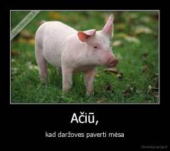 Ačiū, - kad daržoves paverti mėsa