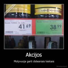 Akcijos - Motyvuoja gerti didesniais kiekiais