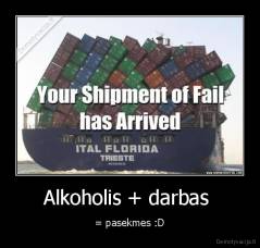 Alkoholis + darbas  - = pasekmes :D