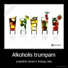 Alkoholis trumpam - praplečia venas ir draugų ratą