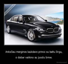 Anksčiau merginos laukdavo princo su baltu žirgu, - o dabar vaikino su juodu bmw.