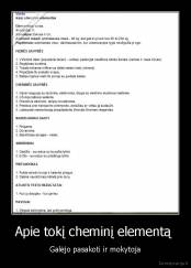 Apie tokį cheminį elementą  - Galėjo pasakoti ir mokytoja
