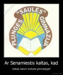 Ar Senamiestis kaltas, kad - niekas nenori mokytis gimnazijoje?
