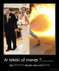 Ar tekėsi už manęs ?..........  -  Ne!!!!!!!!!!!!!!! Bezdėk arba mirk!!!!!!!!!