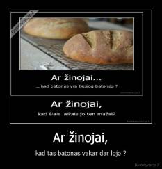 Ar žinojai, - kad tas batonas vakar dar lojo ?