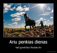 Ariu penkias dienas - kad gyvenčiau likusias dvi
