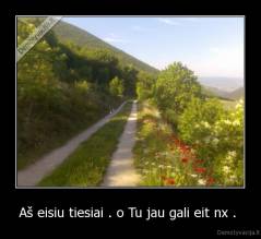 Aš eisiu tiesiai . o Tu jau gali eit nx .  - 
