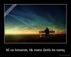 Aš ne benamis, tik mano širdis be namų - 