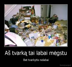Aš tvarką tai labai mėgstu - Bet tvarkytis nelabai