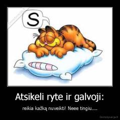 Atsikeli ryte ir galvoji: - reikia kažką nuveikti! Neee tingiu....