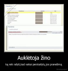 Auklėtoja žino - ką reik rašyti,kad vaikai perskaitytų jos pranešimą 