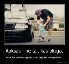 Auksas - ne tai, kas blizga, - O tai, kas pridaro daug betvarkės, bėgioja ir nevalgo košės.
