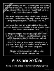 Auksiniai žodžiai - Kurie turėtų byloti kiekvienos moters lūpose