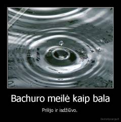 Bachuro meilė kaip bala - Prilijo ir isdžiūvo. 