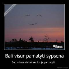 Bali visur pamatyti sypsena - Bet is tave slabai sunku ja pamatyti...